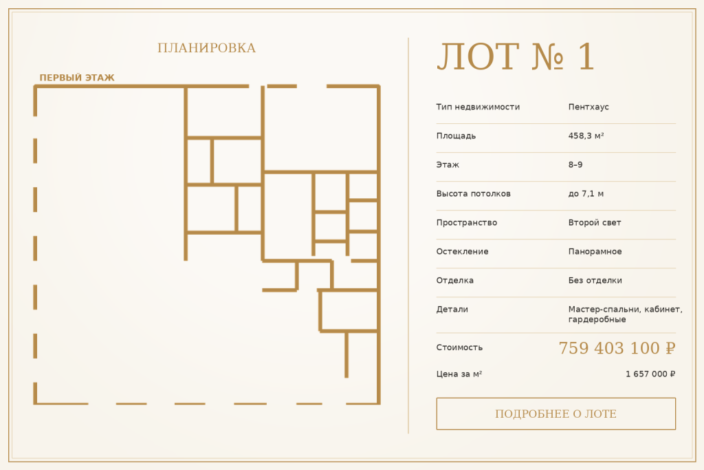 Лот №1 — Пентхаусы